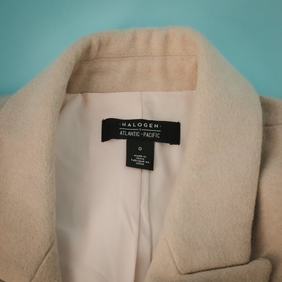 Halogen Size 0 Pink Wool Button Blazer NWT - Picture 5 of 7